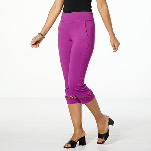 Millennium Crop Pant with X-Strap Detail - Purple