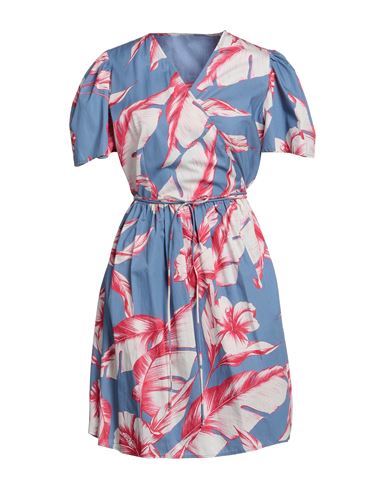 Woman Mini dress Pastel blue Size 2 Cotton
