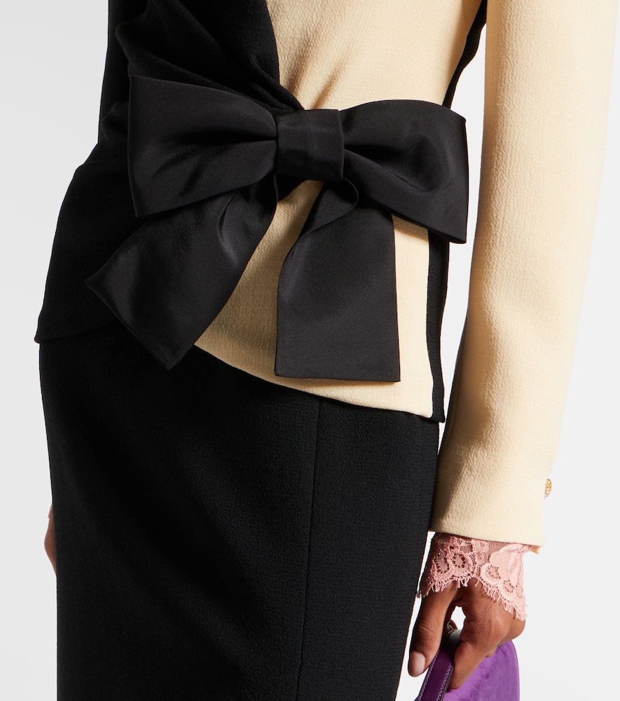 Silk-trimmed virgin wool midi dress