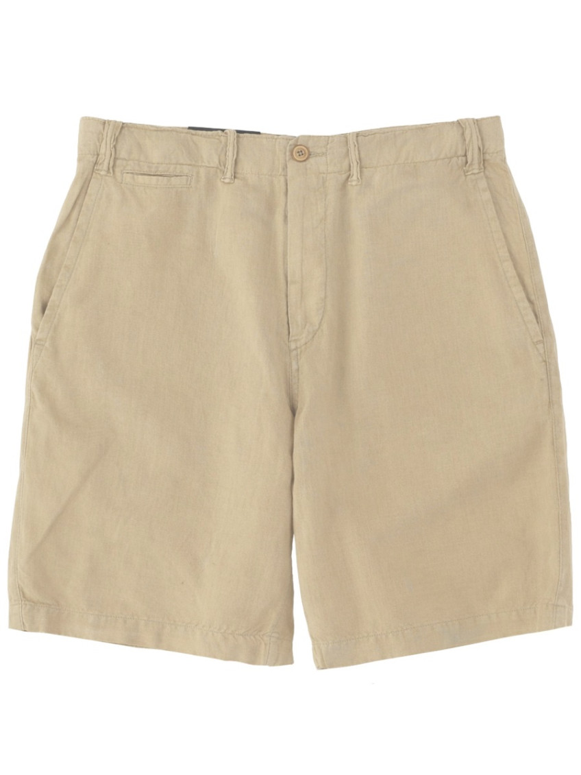 Beige Solid Shorts