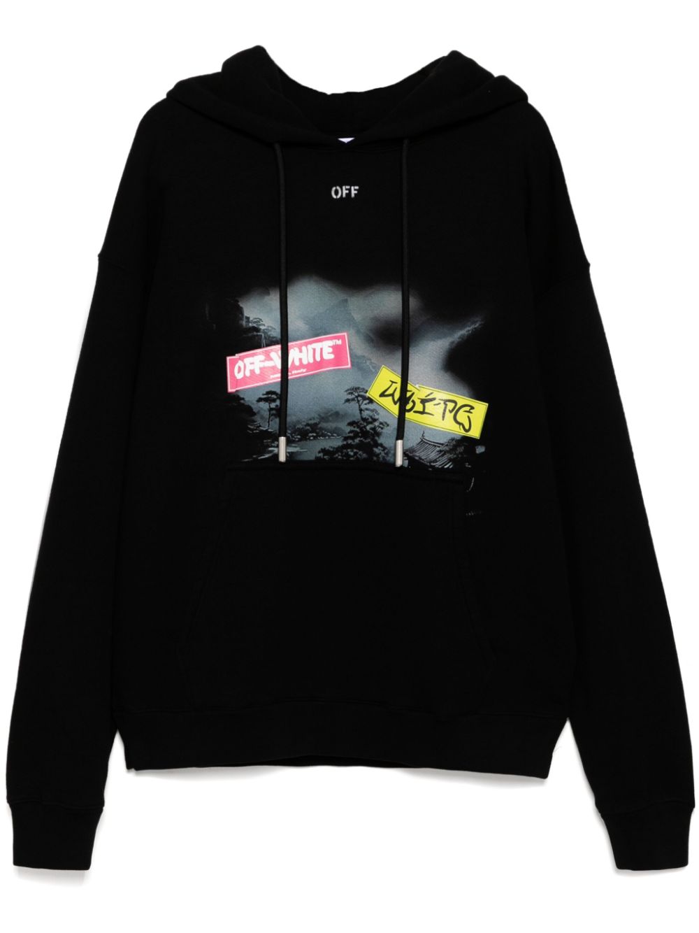 Graphic-print hoodie - Black