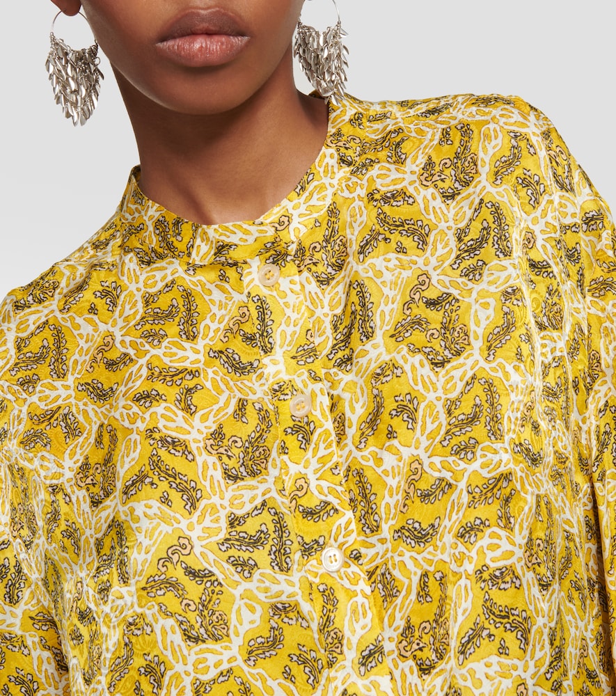 Printed silk-blend blouse