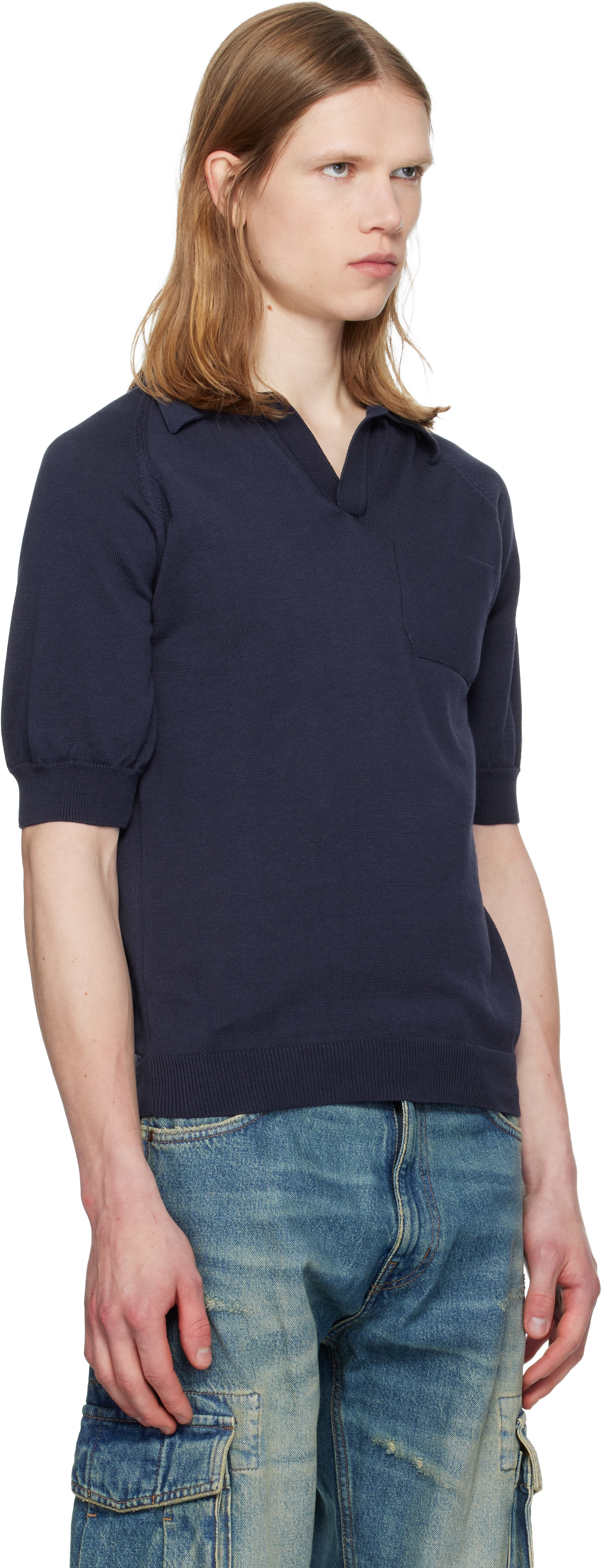 Navy Knit Polo