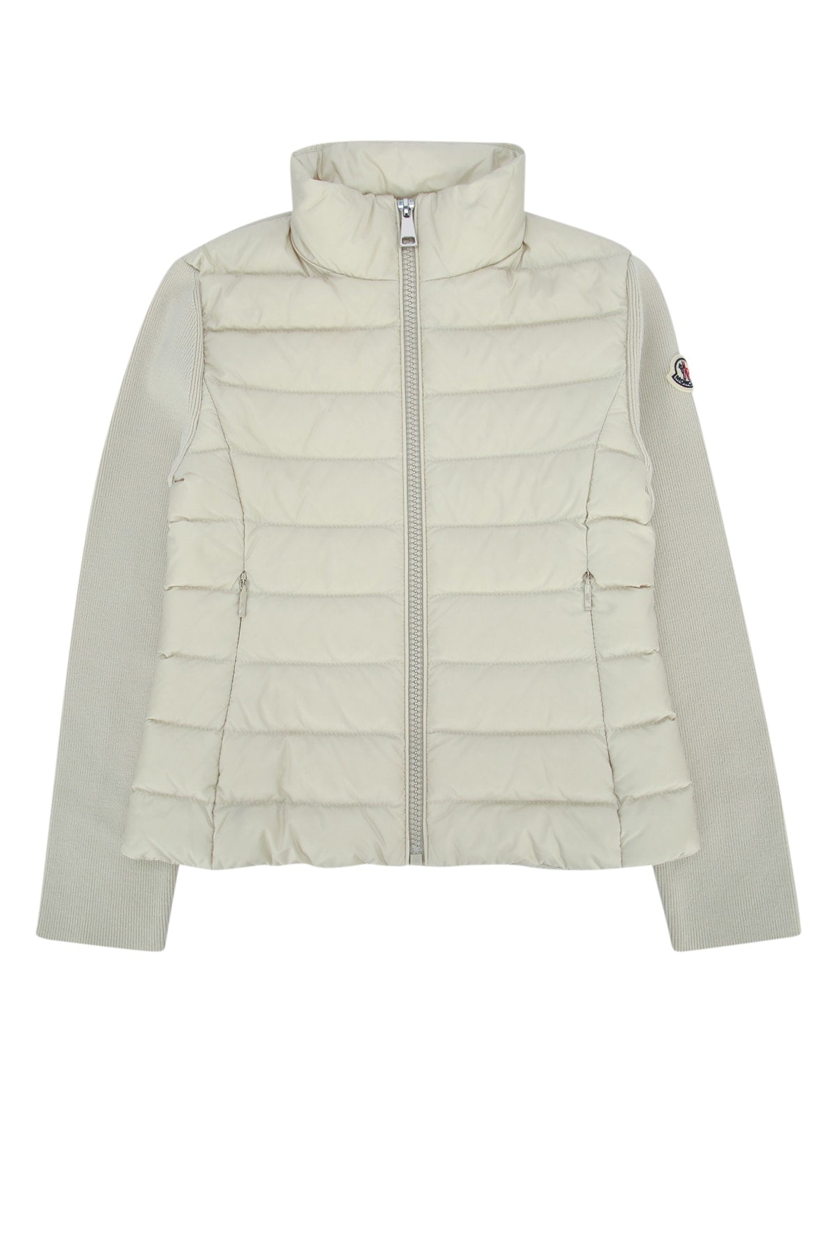 Quilted Wool-Blend Down Jacket — Beige