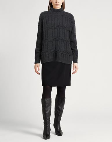 Woman Turtleneck Charcoal Size 8 Virgin Wool, Cashmere