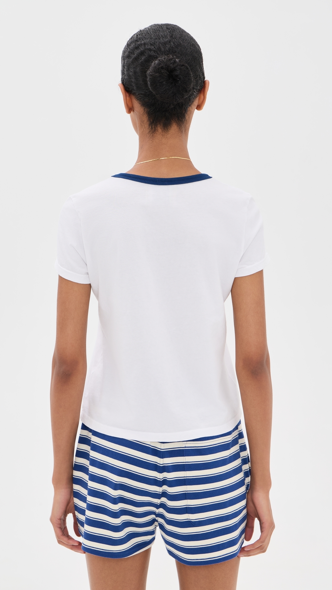 Bisous Ringer Tee Navy Ringer