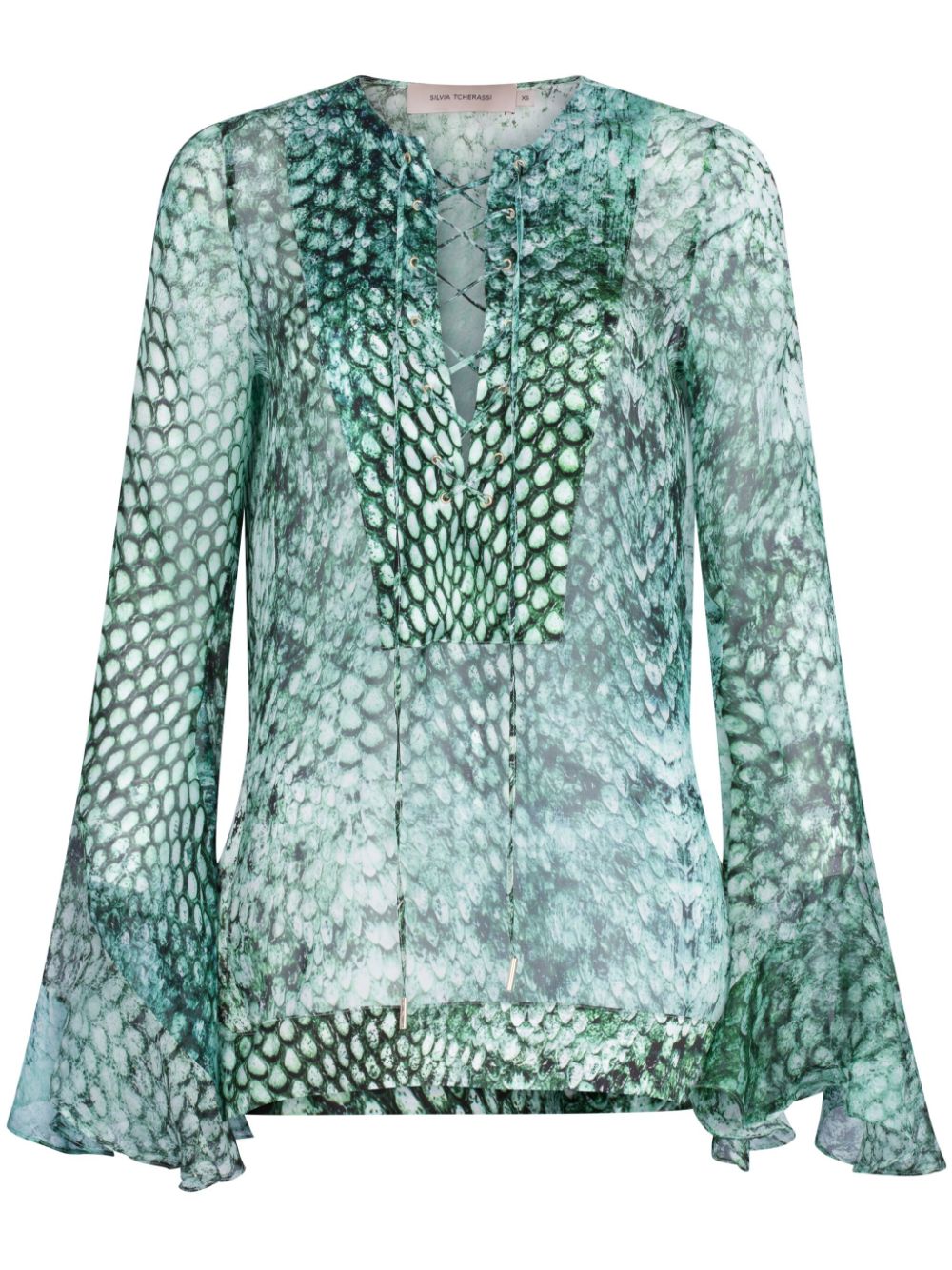 Silvia Tcherassi 여성 테아 블라우스 - 그린 ST250088