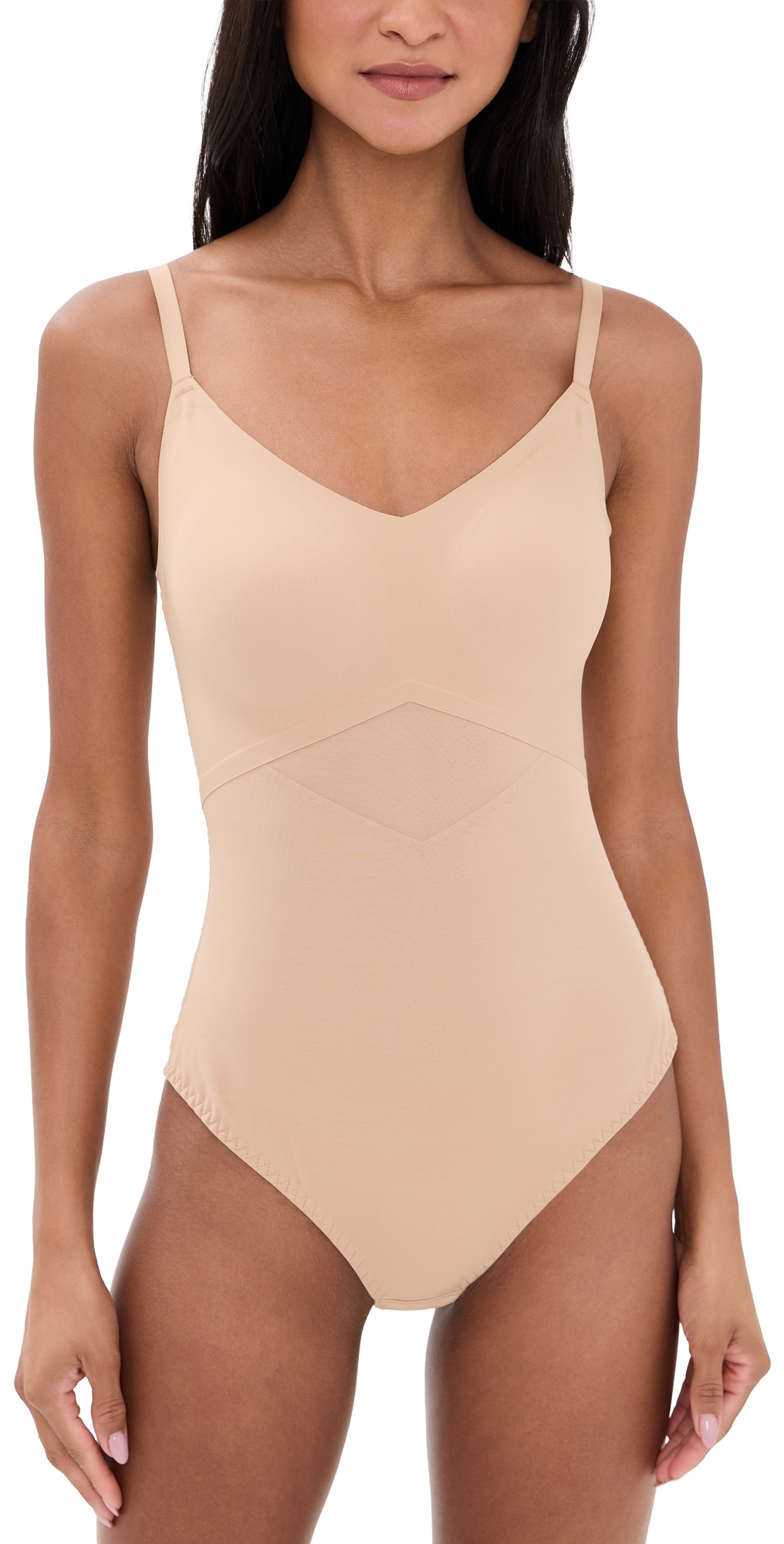 Cami Thong Bodysuit Sand 1X