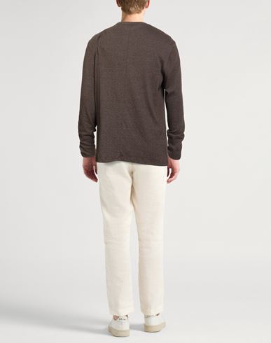 Man Sweater Brown Size L Organic cotton, Polyester, Elastane