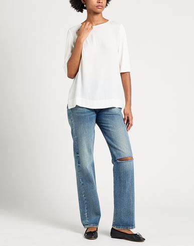 Woman Top White Size 4 Viscose, Elastane