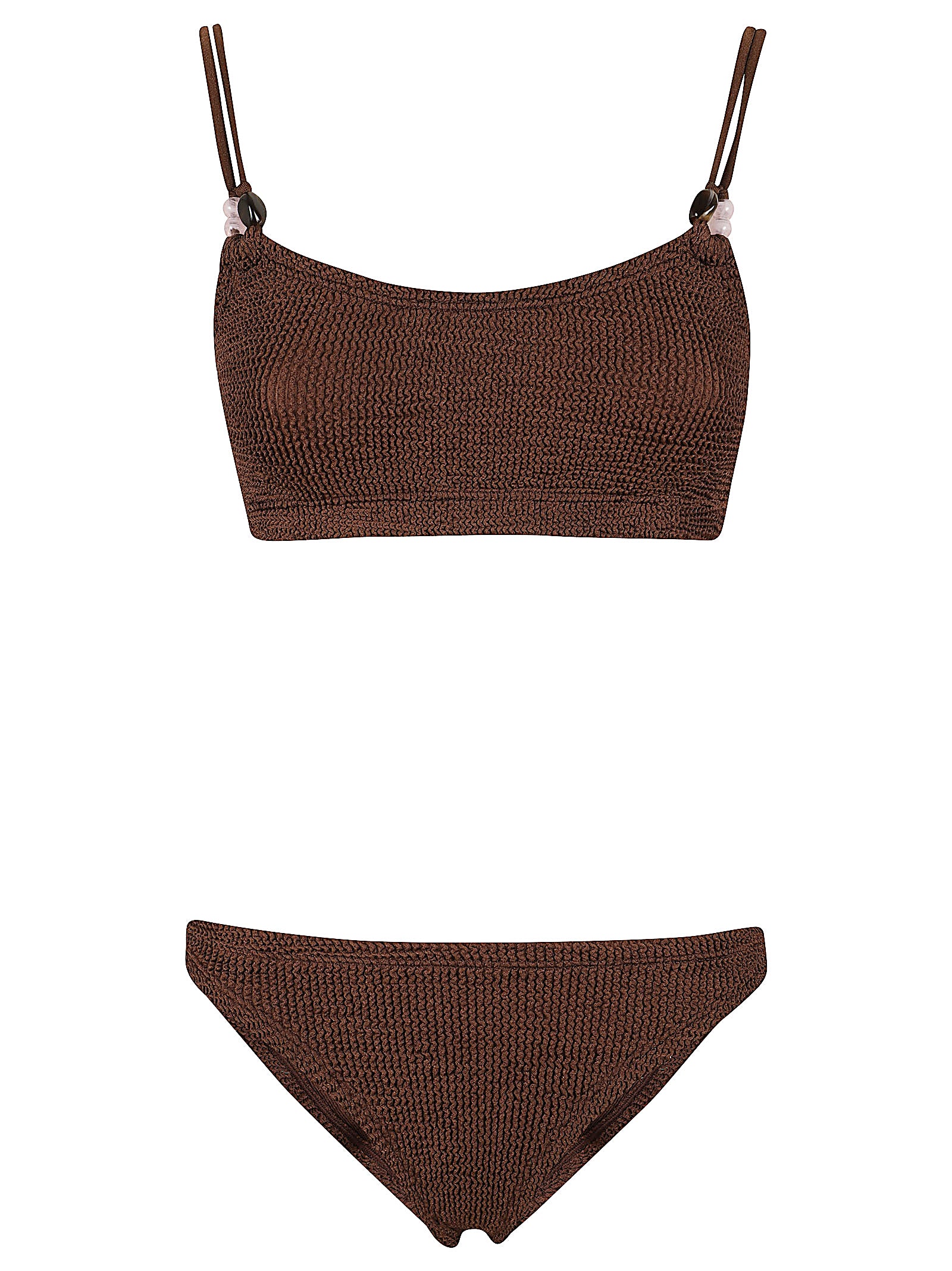 Cassie Beaded Honeycomb Stretch-Fabric Bikini