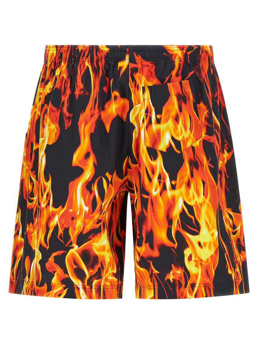 Black & Orange Fire Bermuda, Short