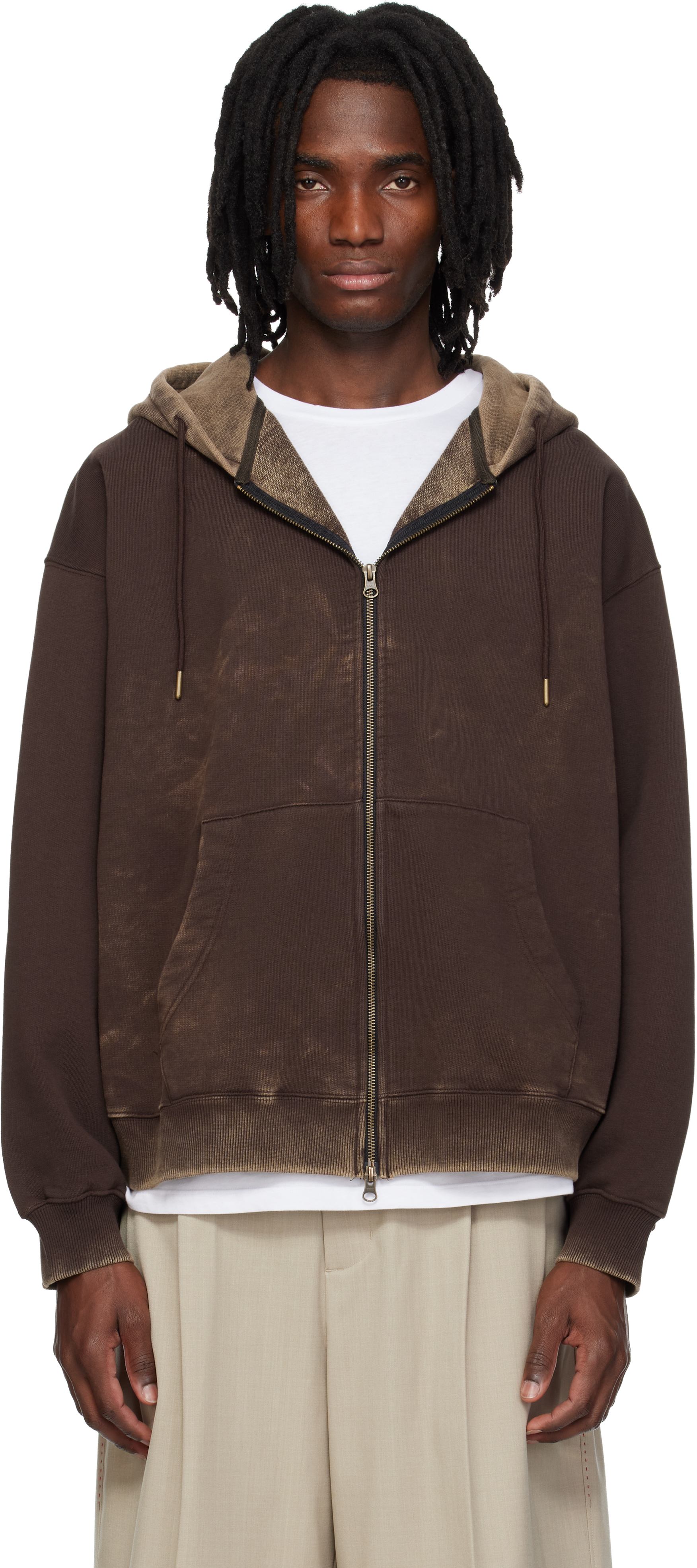Brown Dusk Zip Up Hoodie
