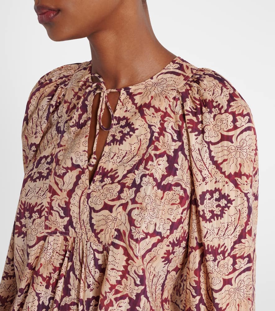 Brea printed cotton-blend blouse