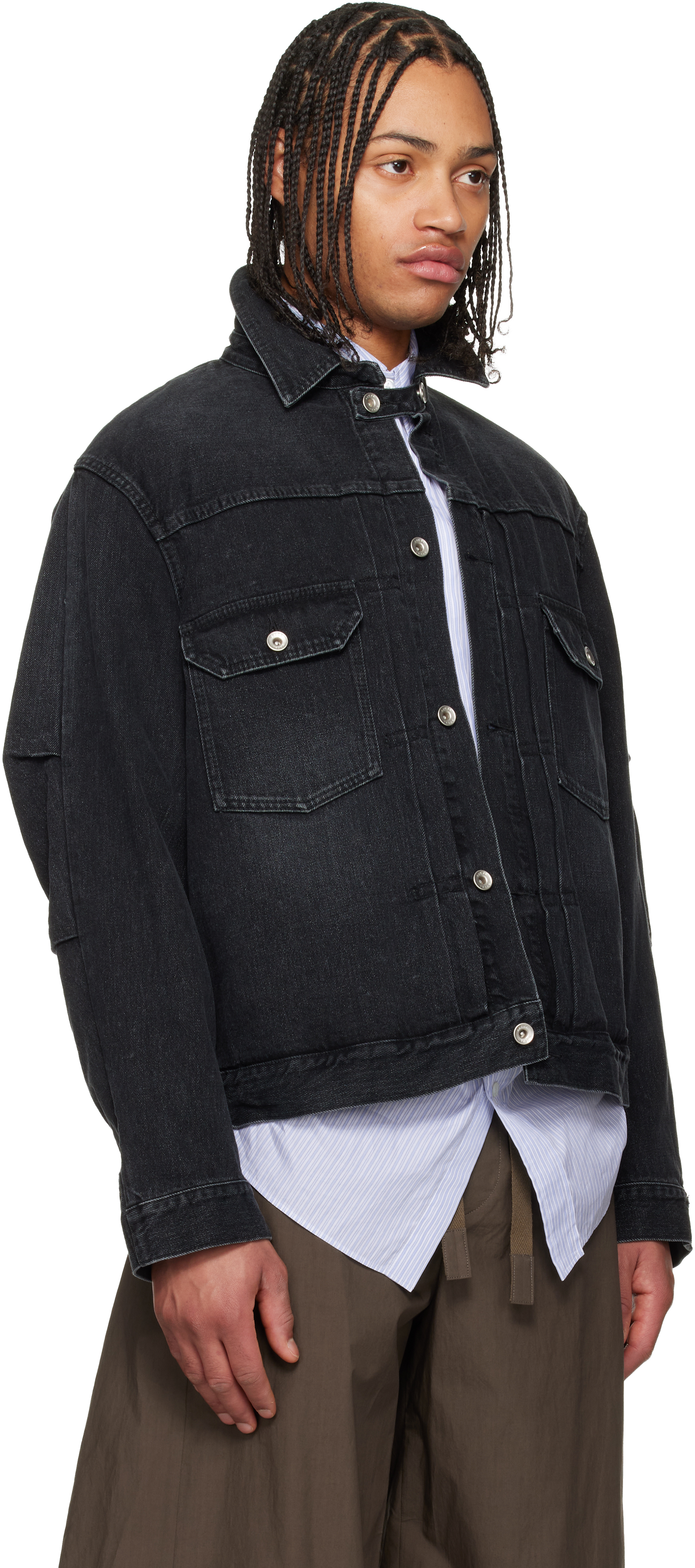 Black Faded Denim Jacket