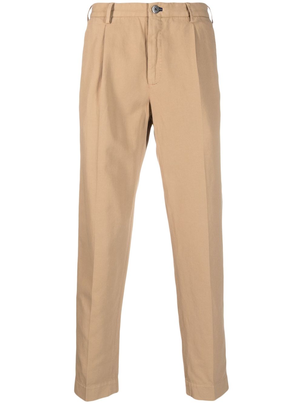 Pleat-detail tapered trousers - Neutrals
