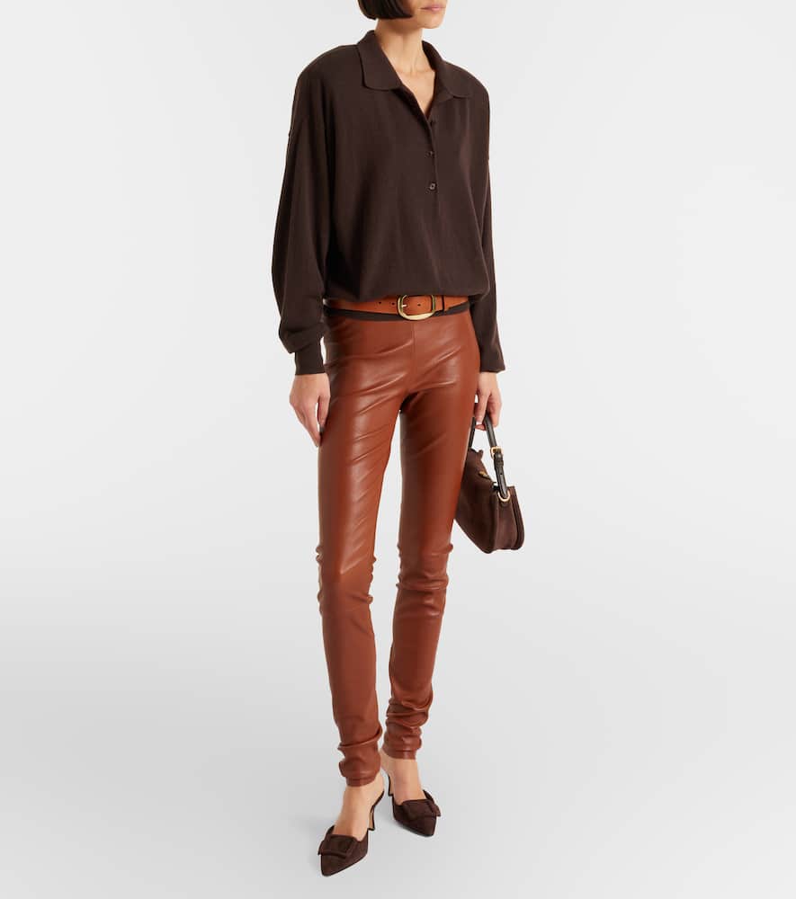 Carolyn leather slim pants
