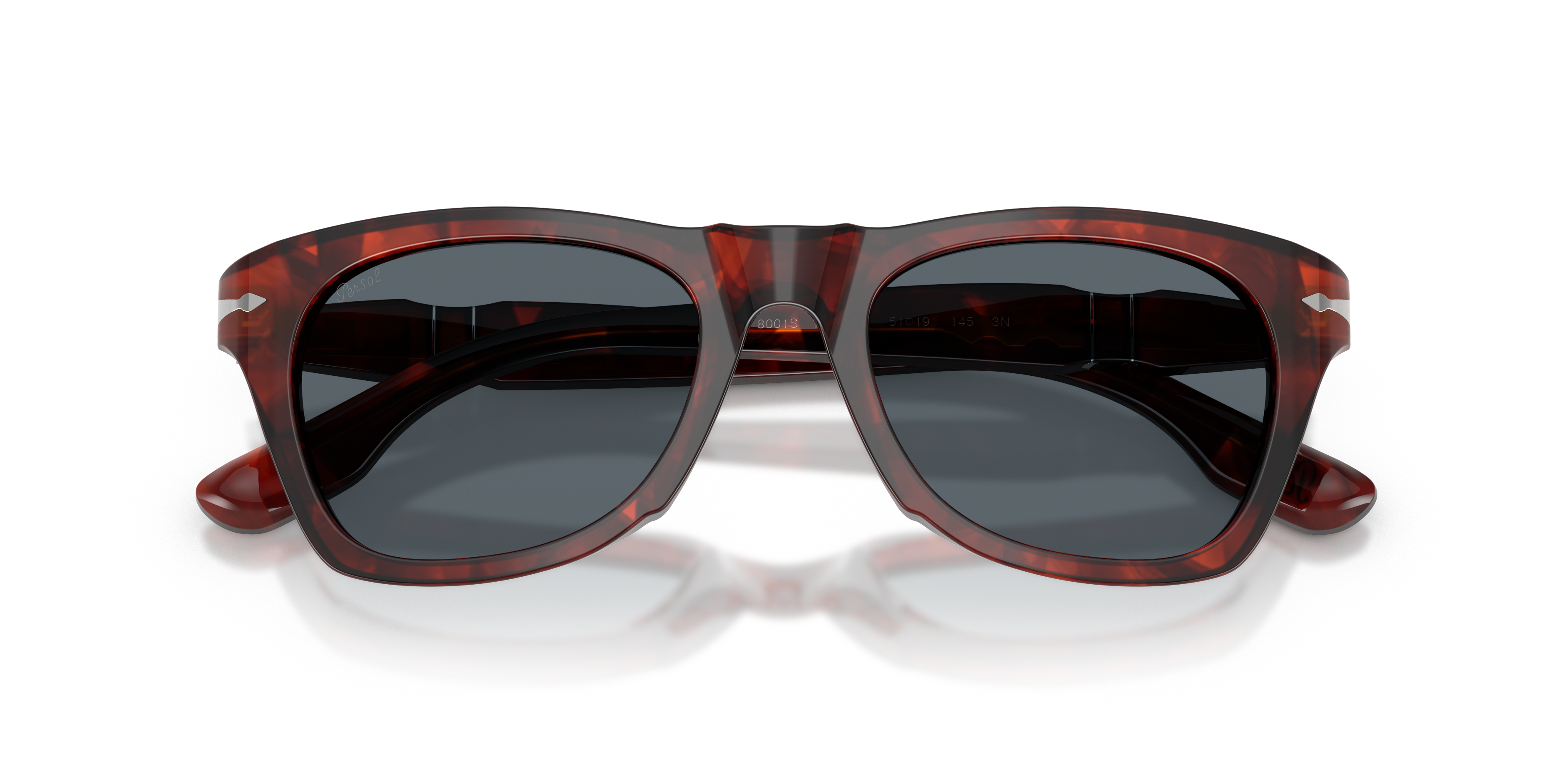 Persol Unisex Persol PO8001S 1242R5 Occhiali da sole Acetato Tartaruga Blu Pantos Normale