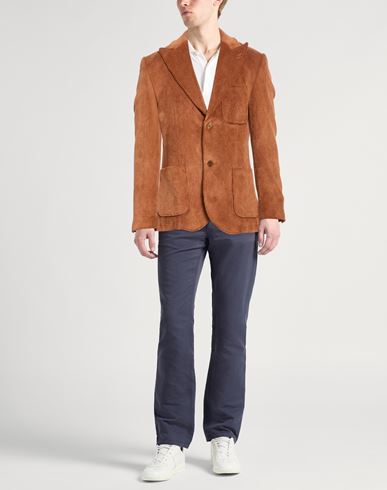 Man Blazer Brown Size 36 Polyester, Polyamide, Elastane