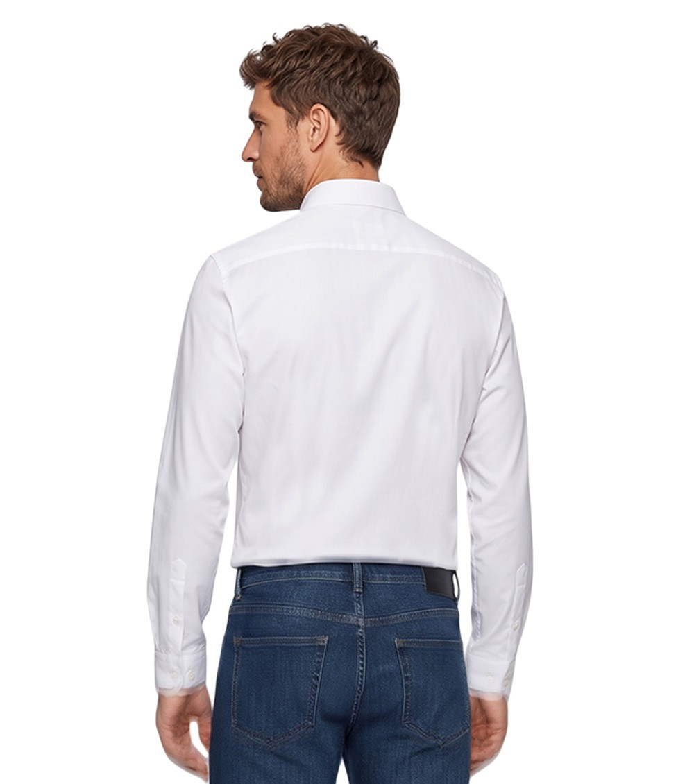 White Regular Solid Shirt