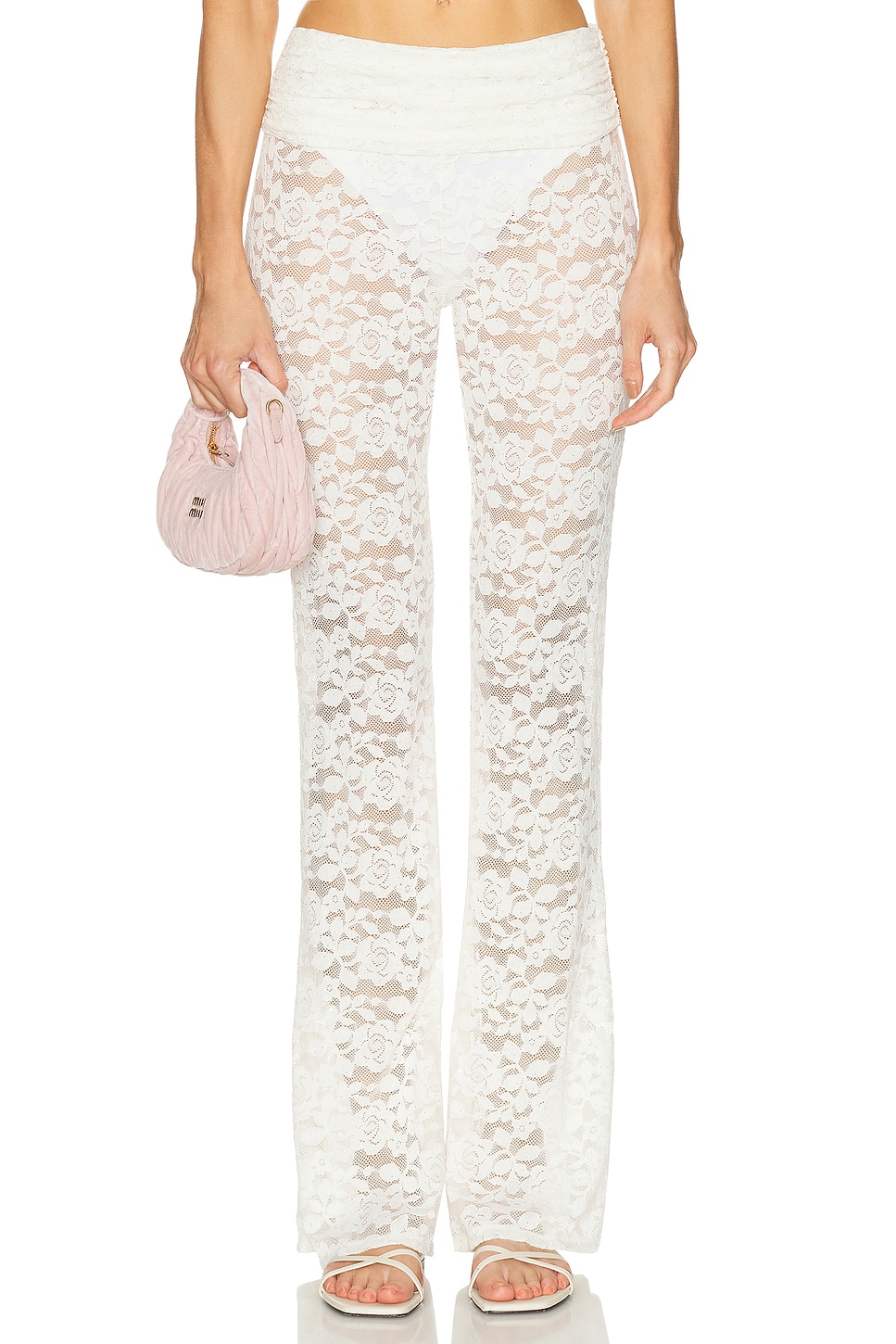 Bananhot Nana Pant in Cream Lace - Cream. L also in