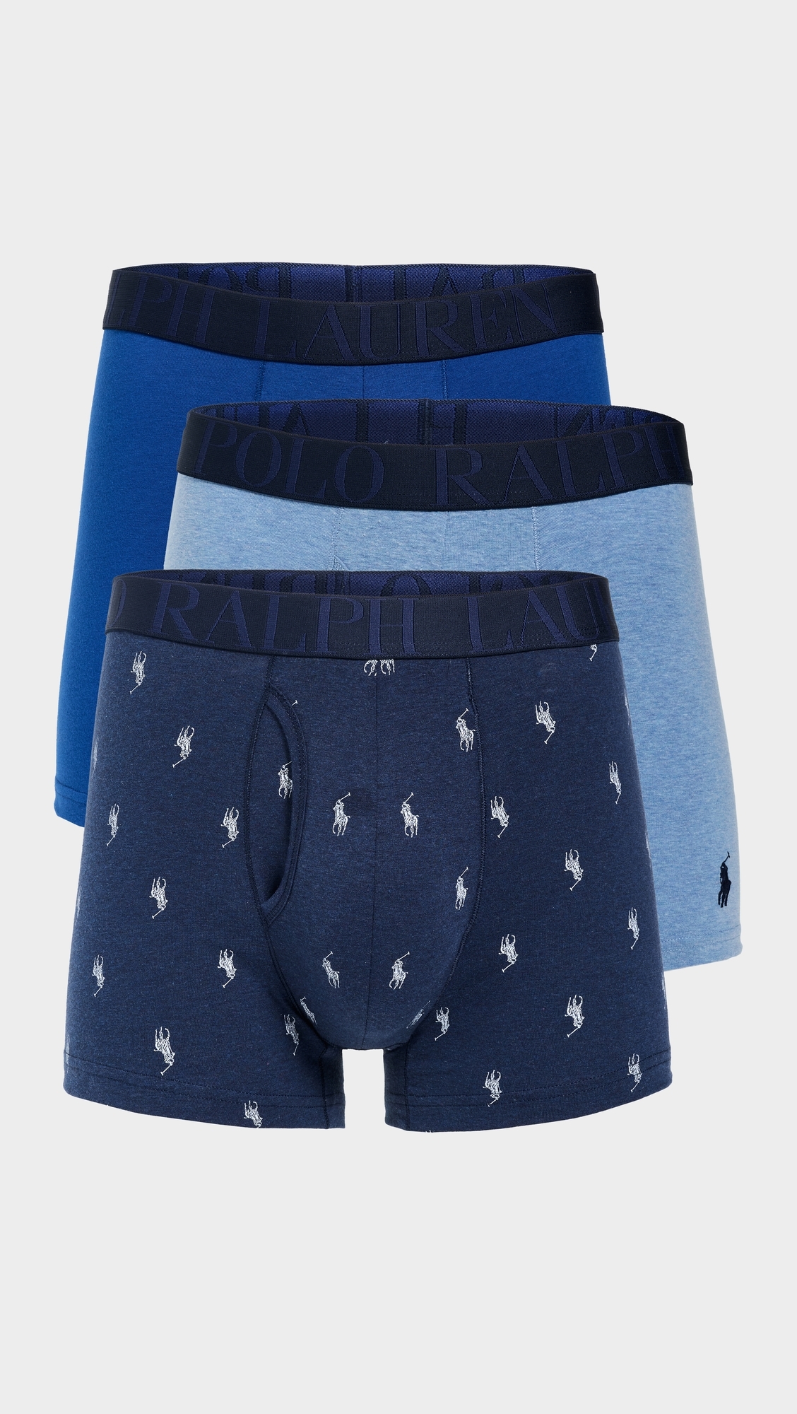 Stretch Classic Fit Trunks 3 Pack Pale Royal/Monroe/Blue