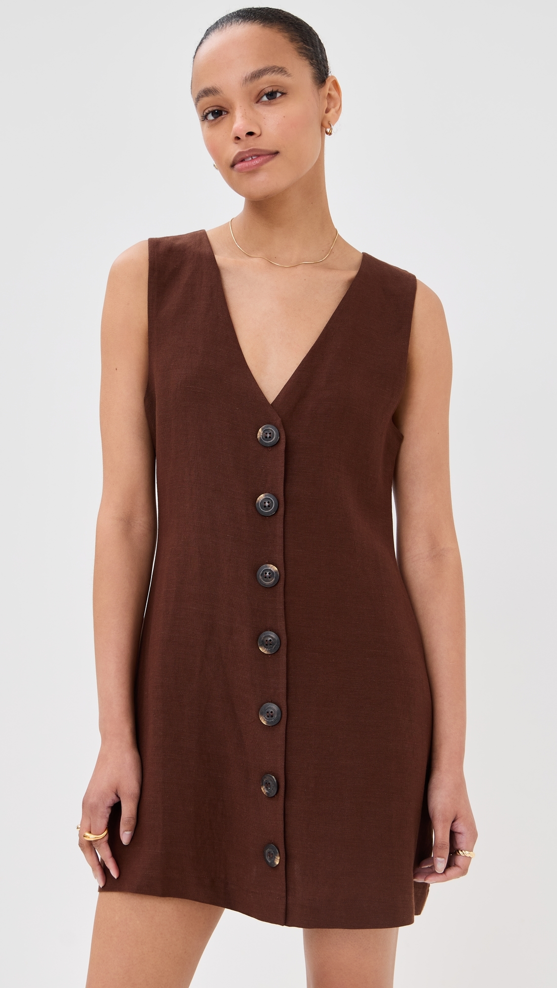 LE BOP Charlotte Vest Dress Chocolate