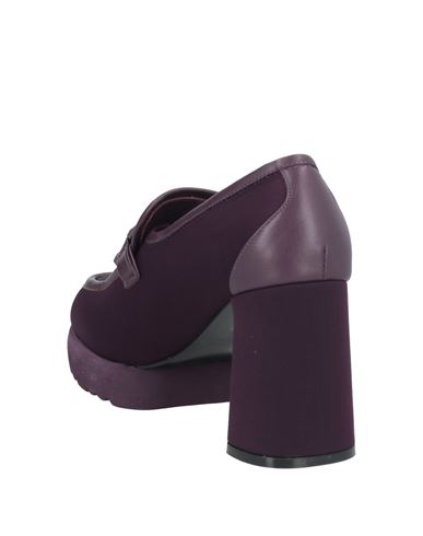Woman Loafers Purple Size 6 Leather, Textile fibers