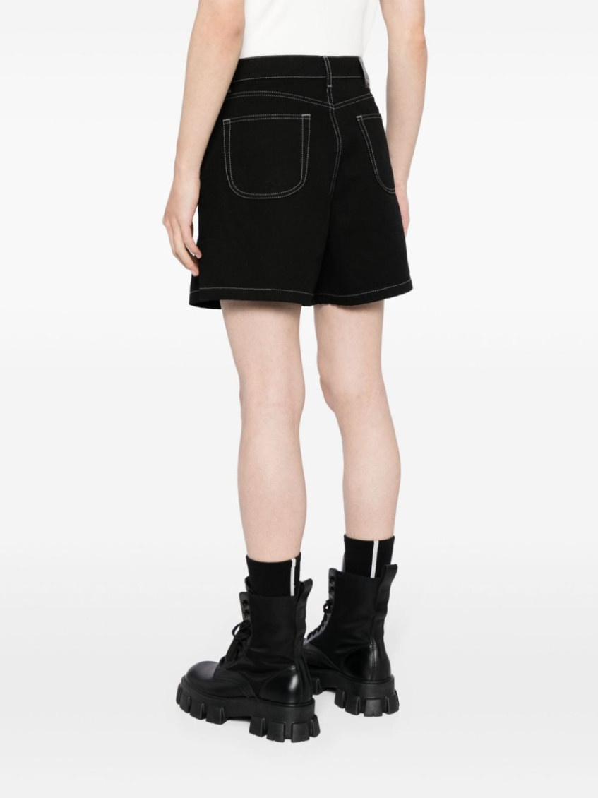 Black Cotton Short With Logo