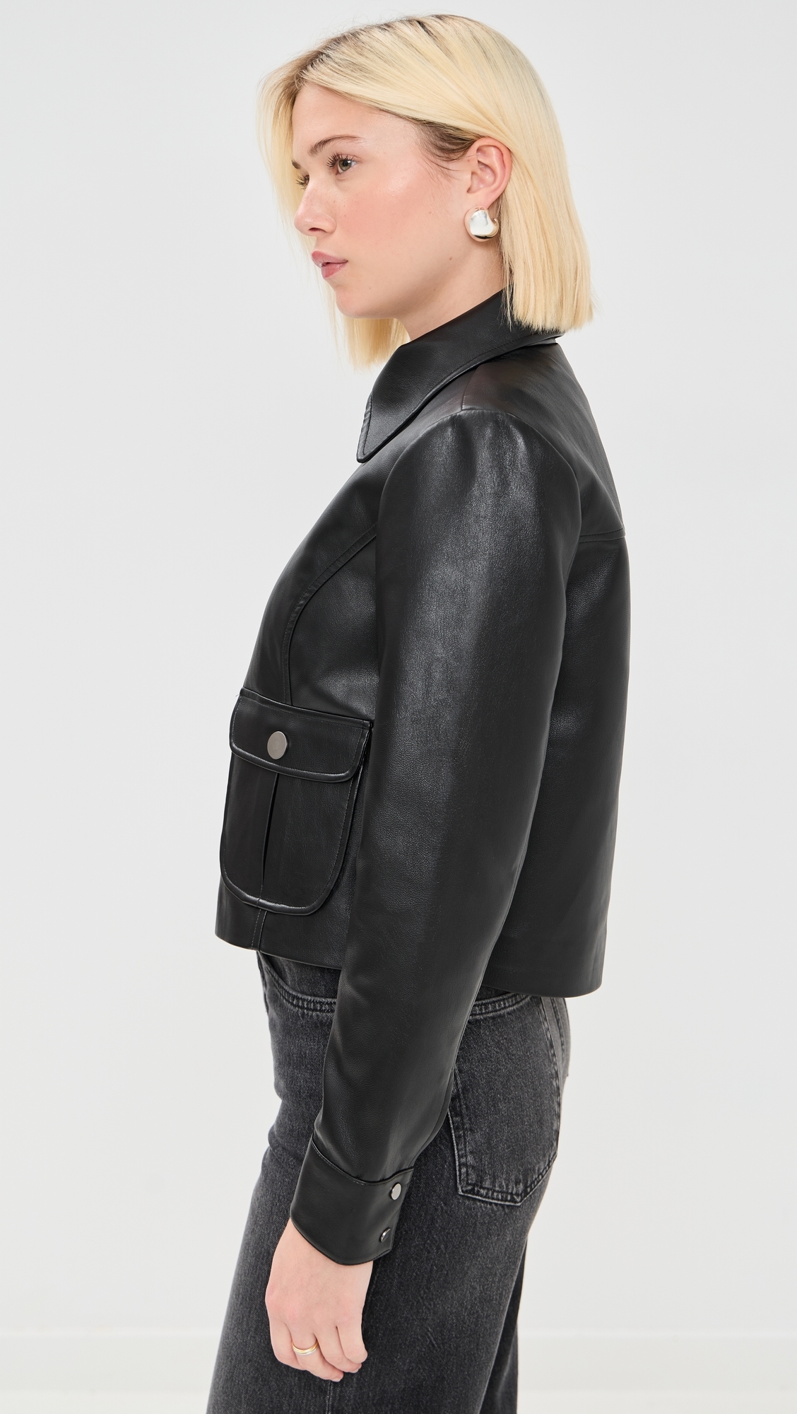 Harper Faux Leather Jacket Black