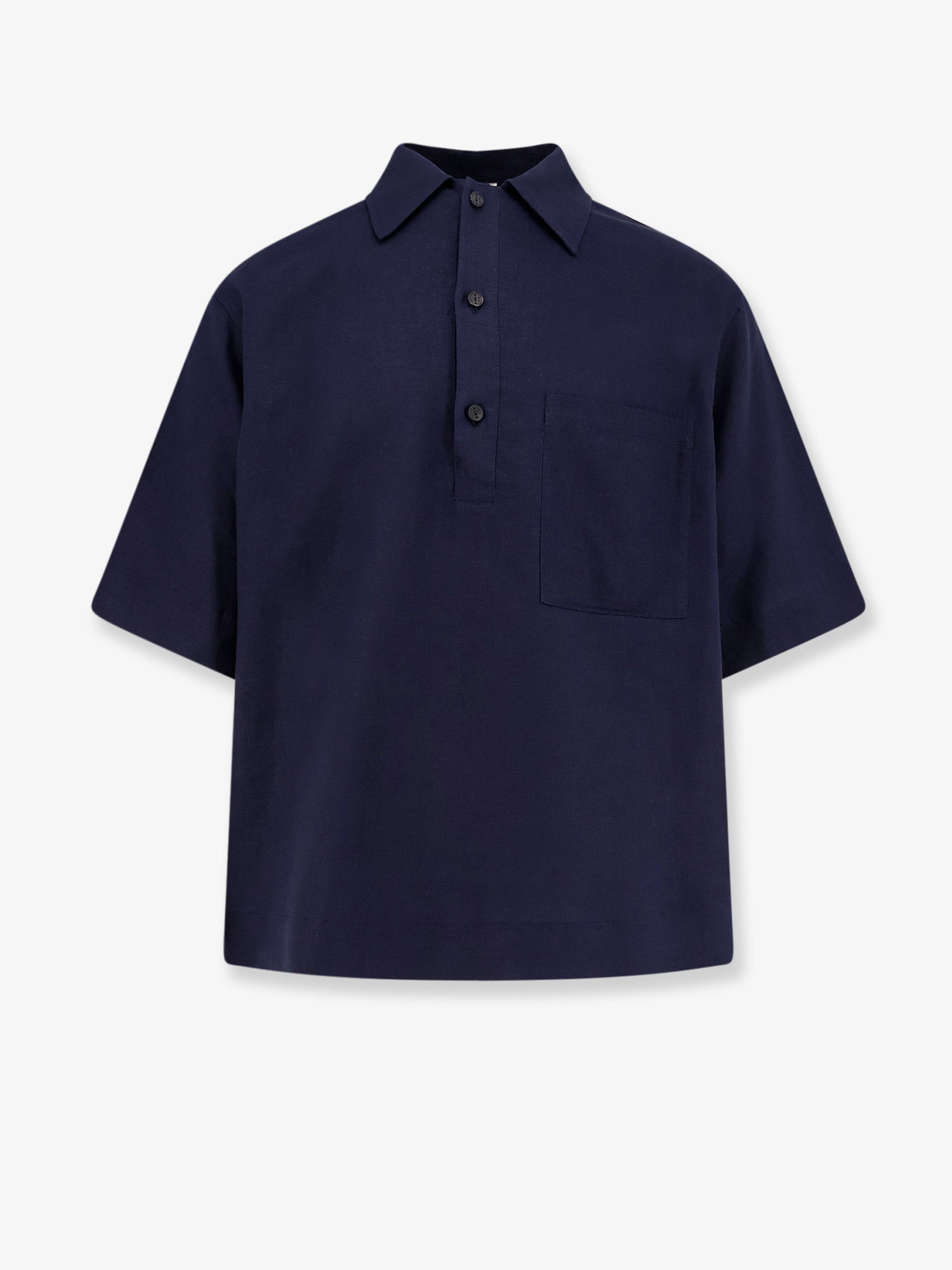 Linen-Viscose Blend Shirt — Blue