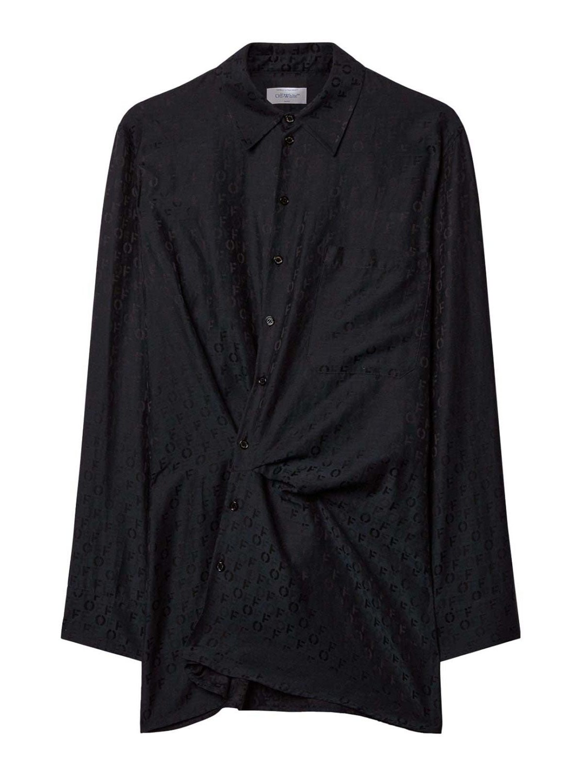 Off jacquard twisted shirtdress