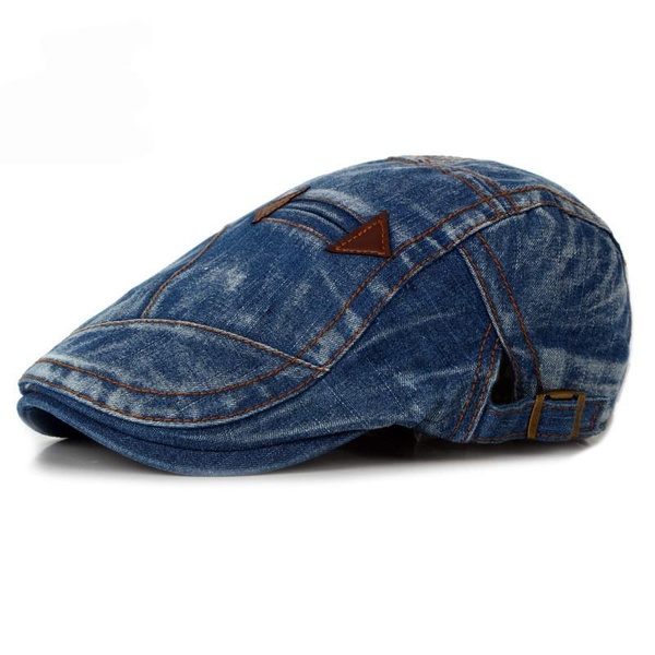 Fashion Spring Summer Jeans Beret Hats for Men Women Quality Casual Unisex Denim Beret Cap Fitted Sun Cabbie Flat Cap