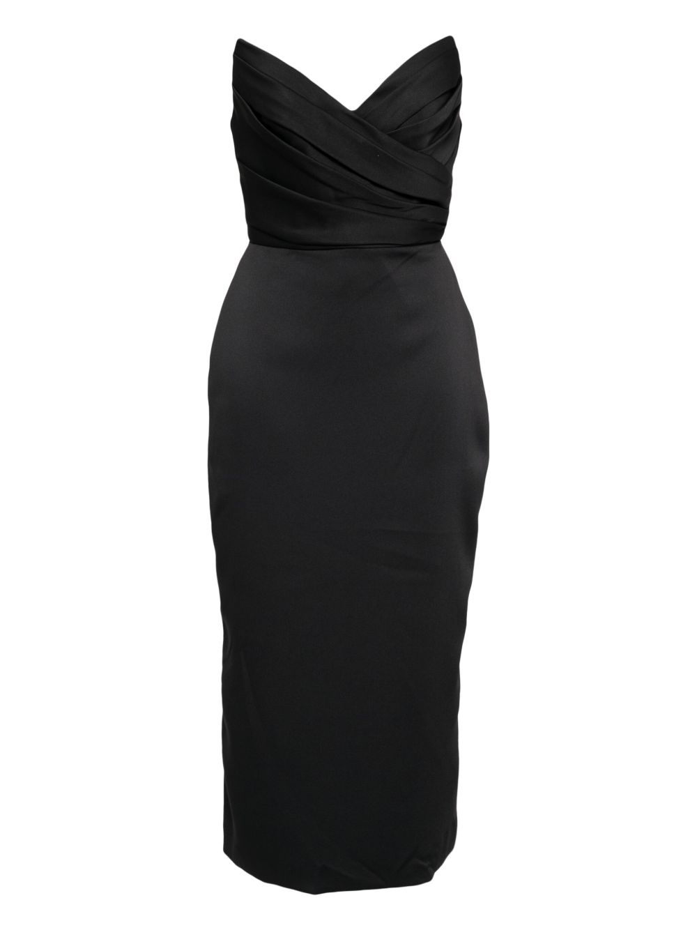 Amsale draped strapless cocktail dress - Black