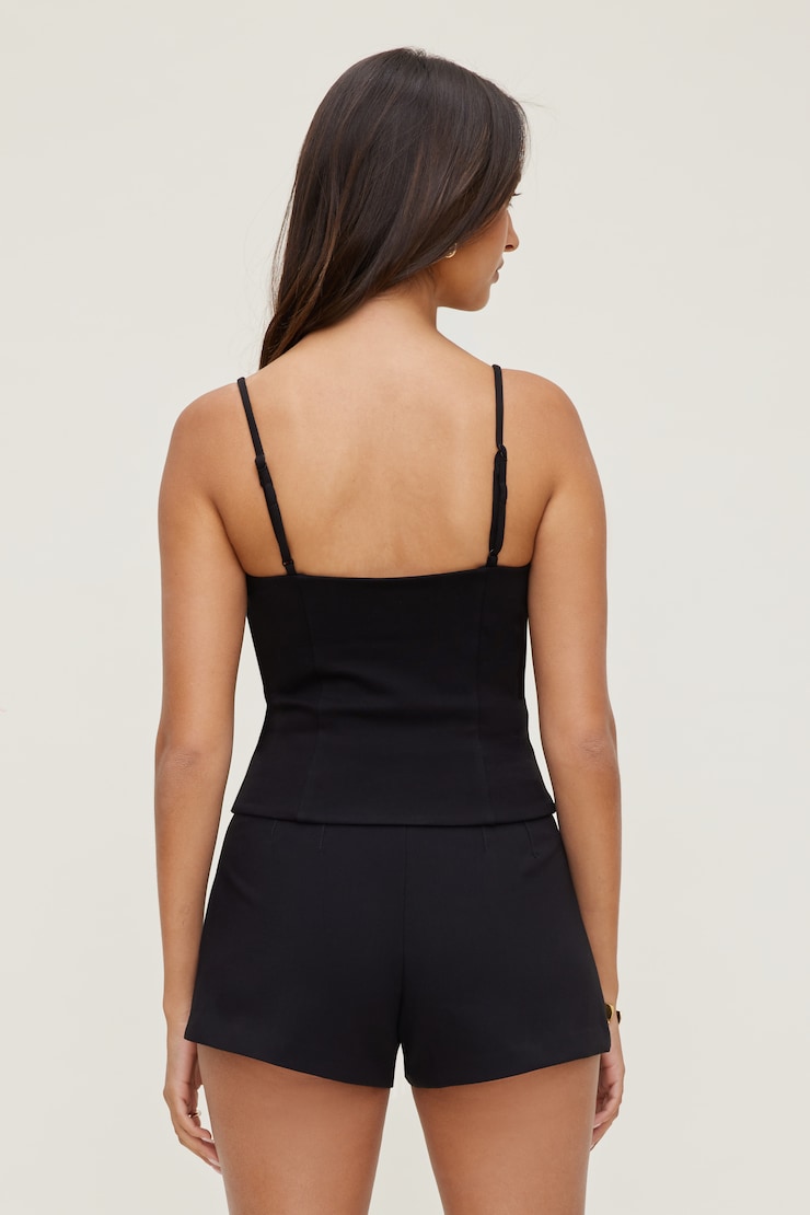 Ponte Bustier Top - Black - Women Clothing