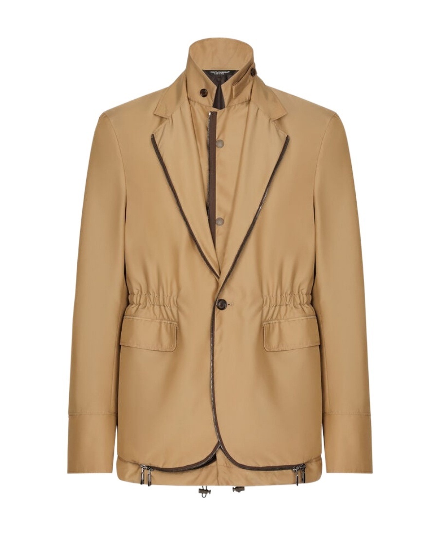 Layered single-breasted blazer
