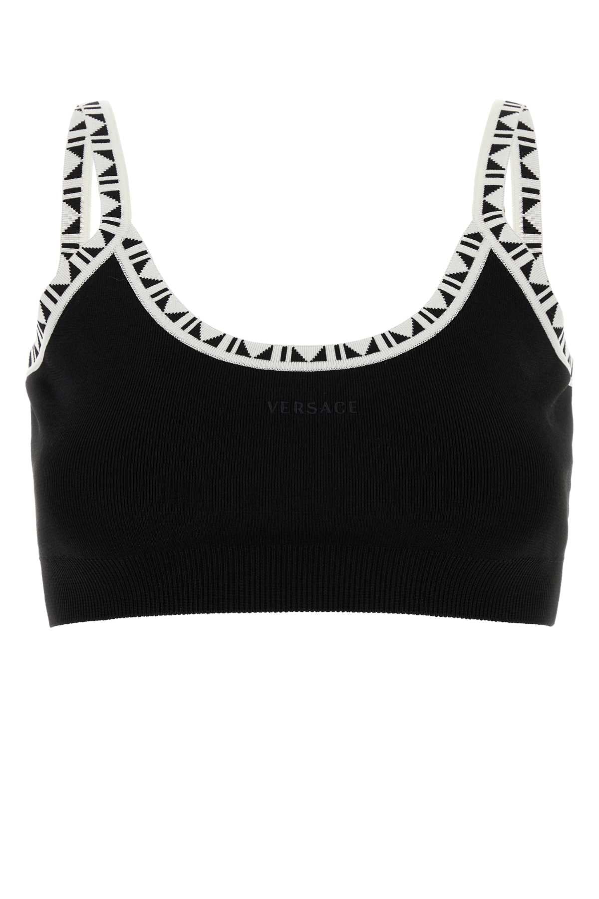 Logo-Patterned Knit Sweater — Black