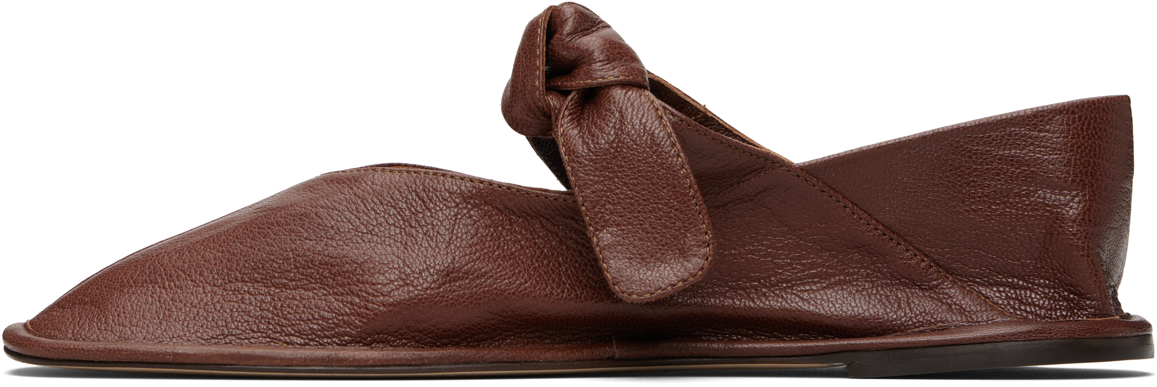 Brown Llasada Supple Shiny Ballerina Flats