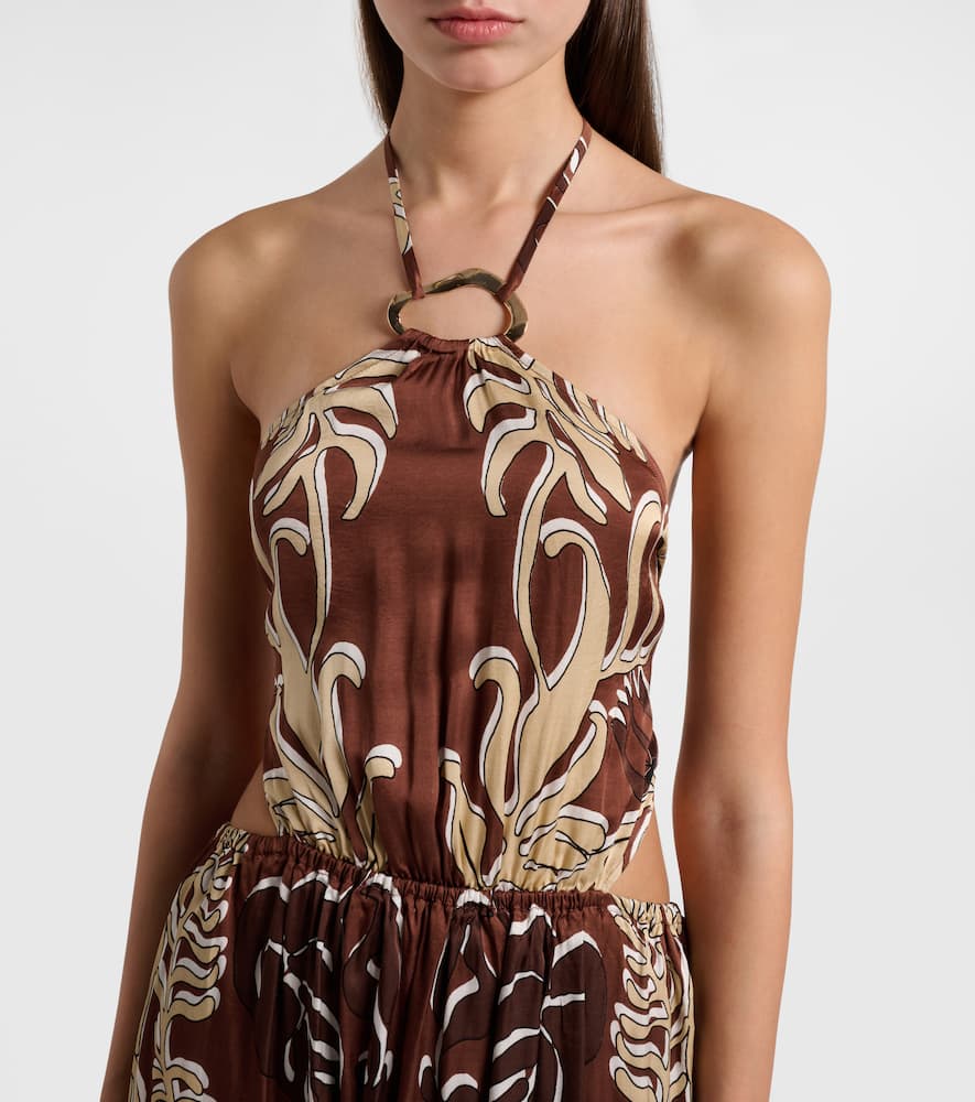 Isore printed halterneck maxi dress
