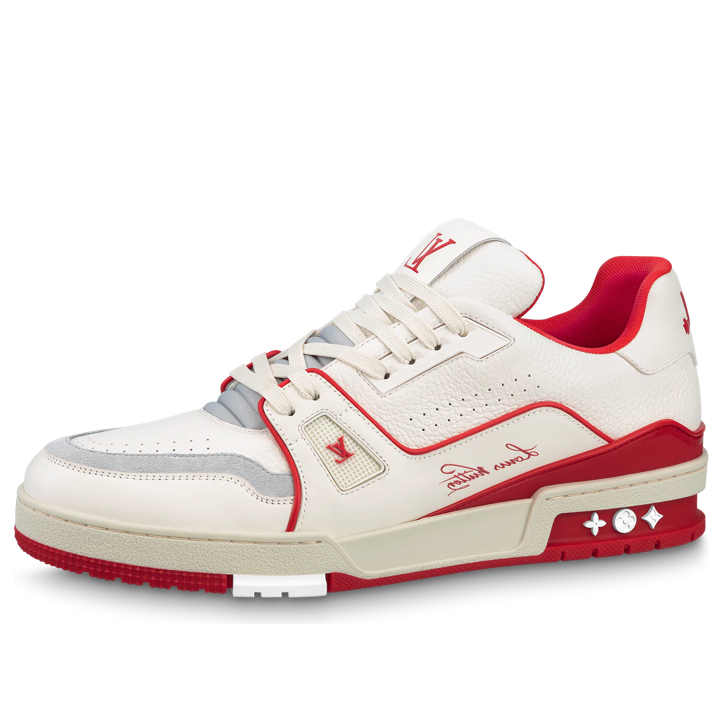 LV Trainer Sneakers 'White Red Grey'