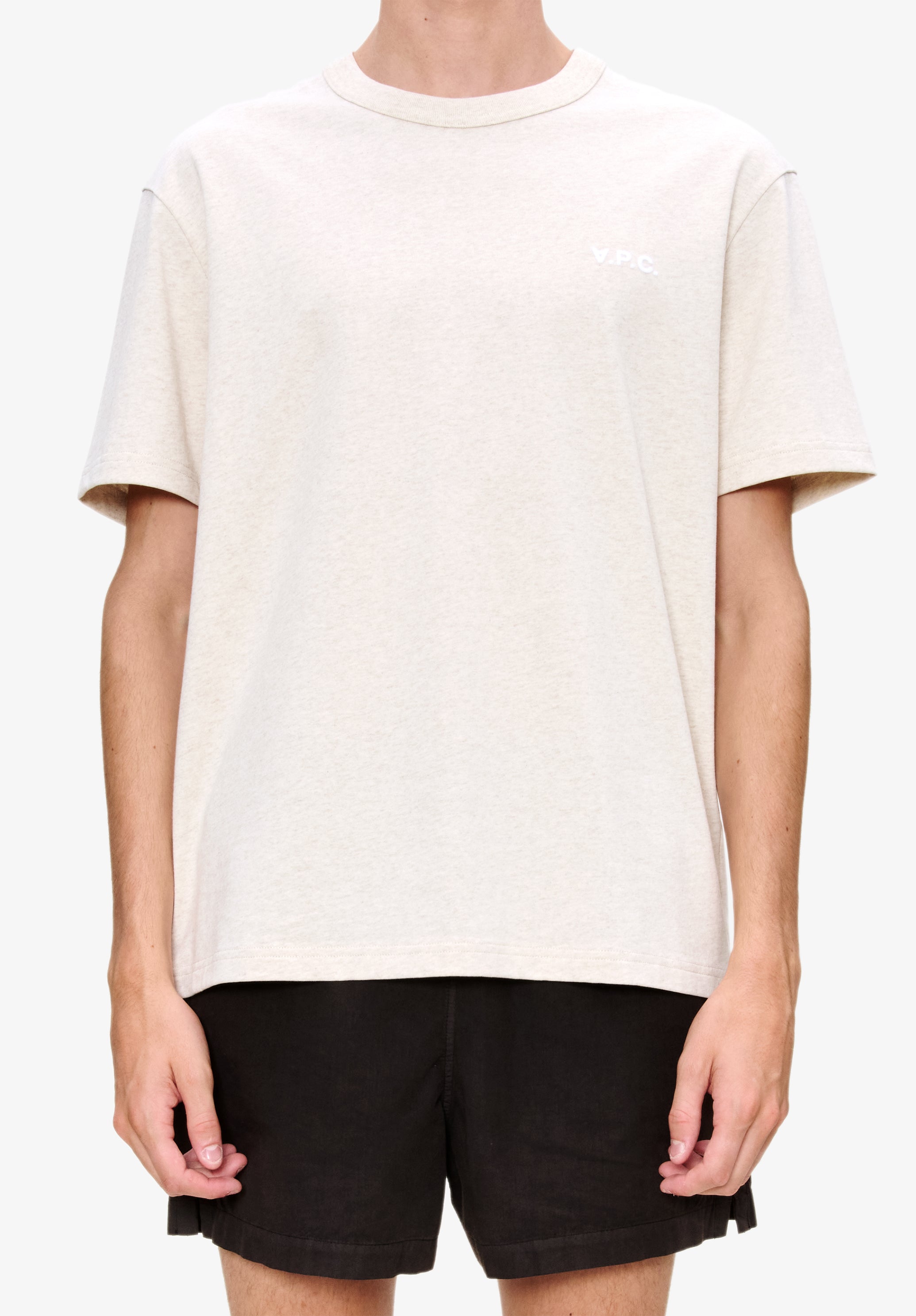 A. P.C. Men's Boxy Petit VPC T-shirt Size: Extra Small in Ecru