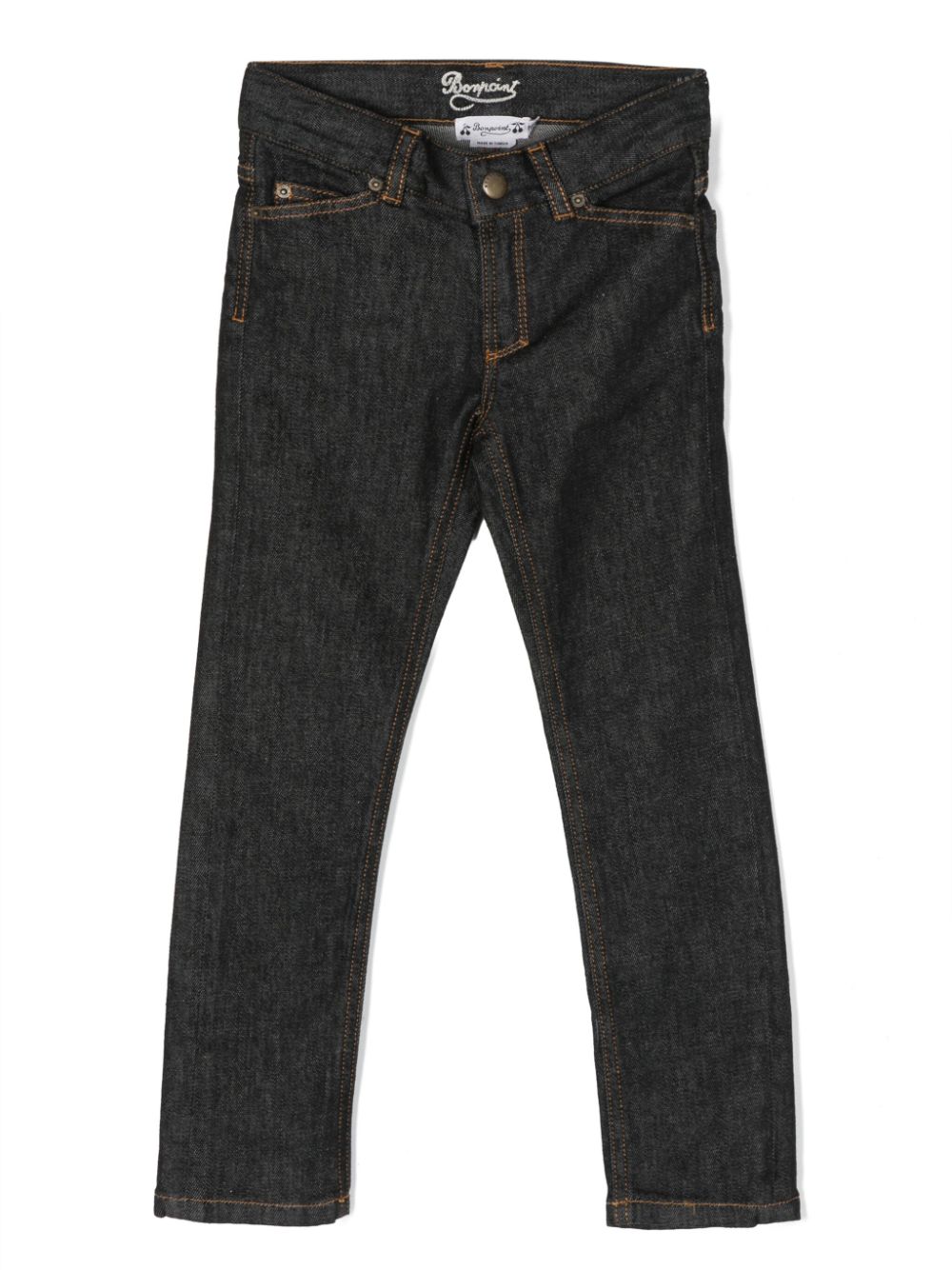 Logo-patch straight-leg jeans - Black