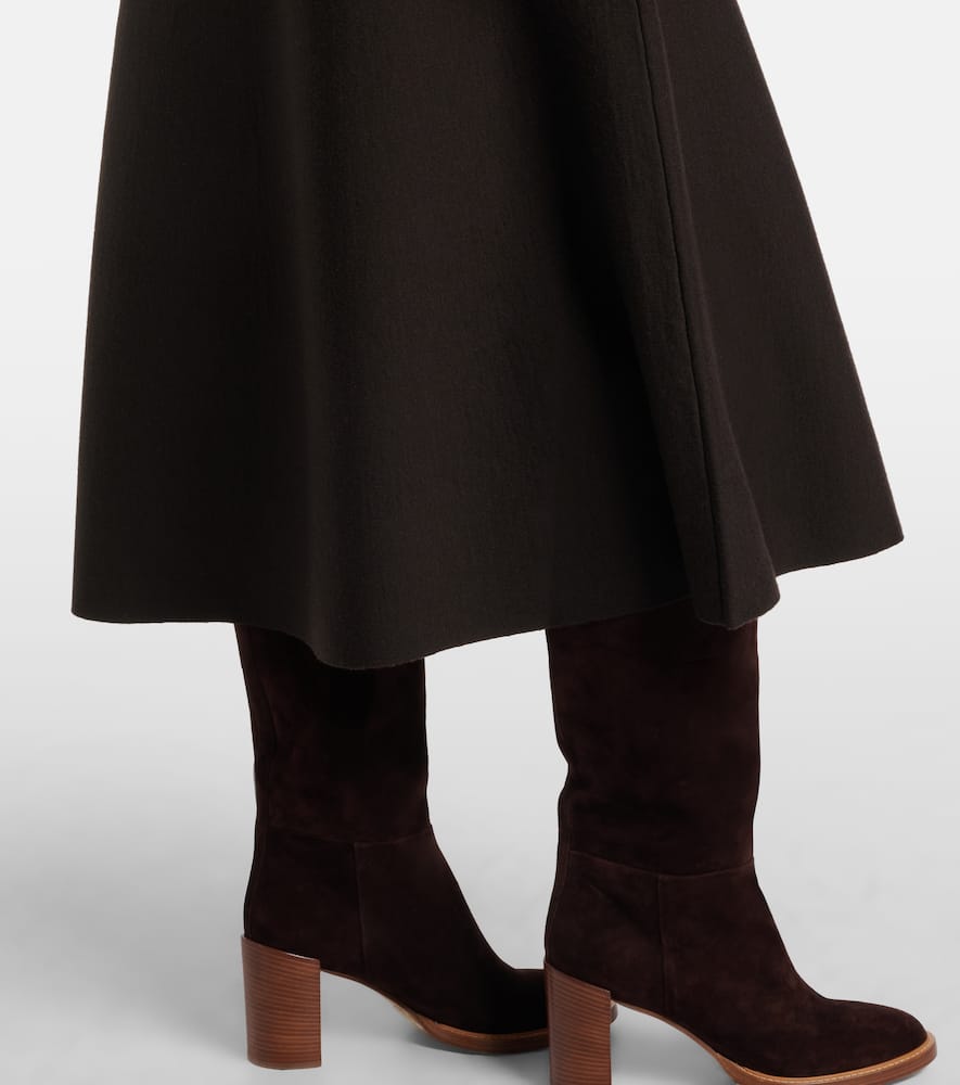 Wool, silk, and cashmere midi skirt