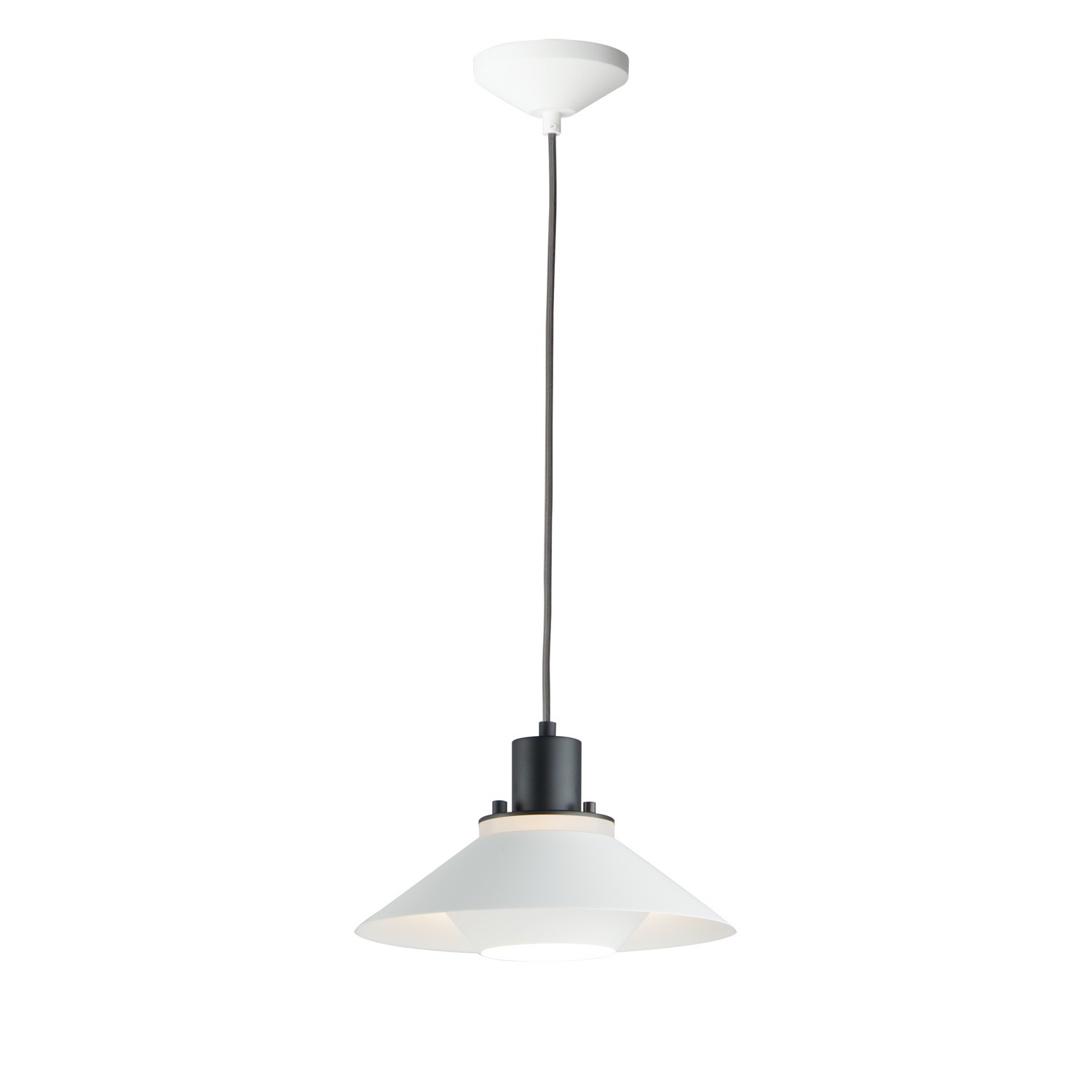 Oslo 1-Light Pendant in Black with White