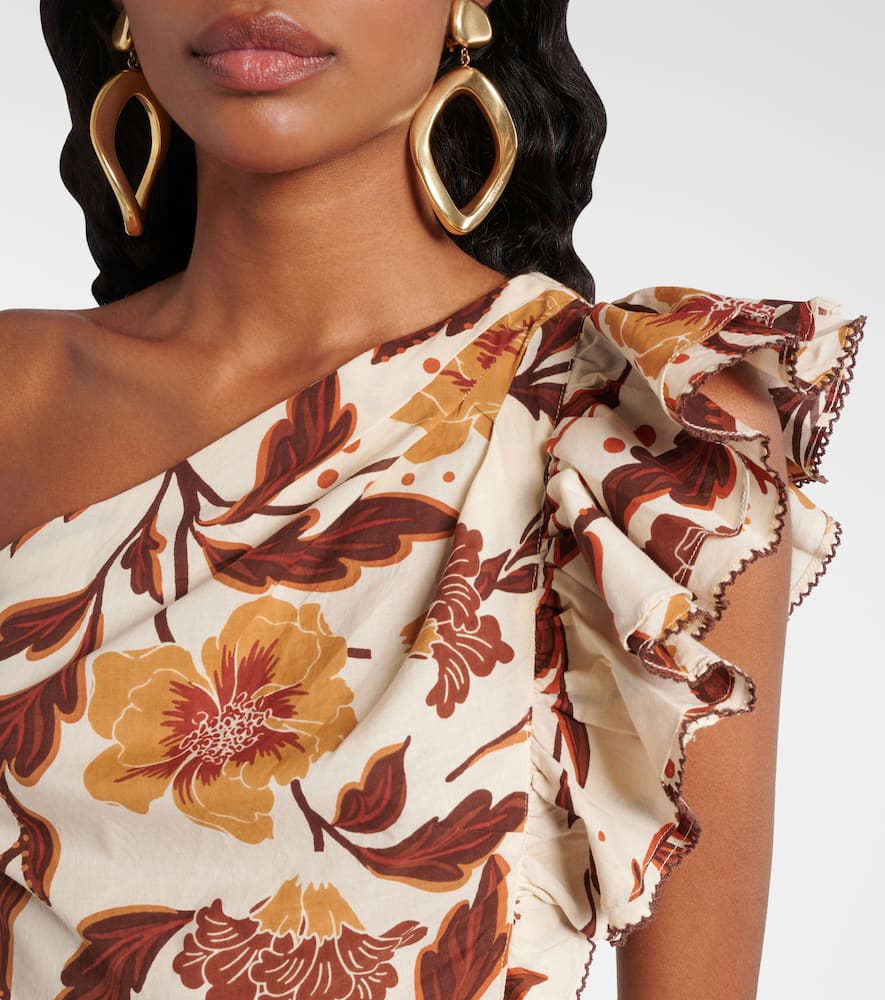 Corinne floral ruffled cotton minidress