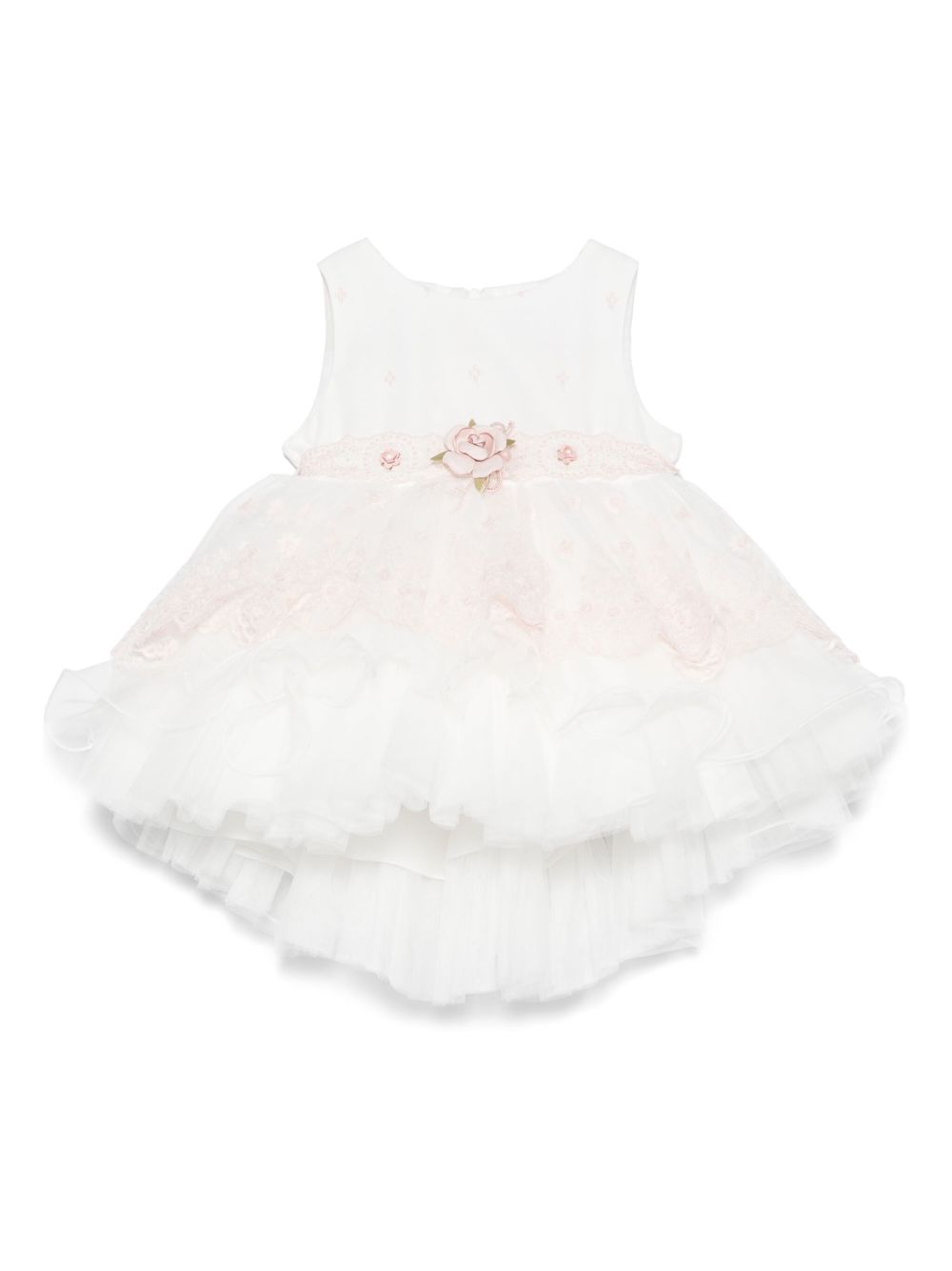 Floral-appliqué dress - White