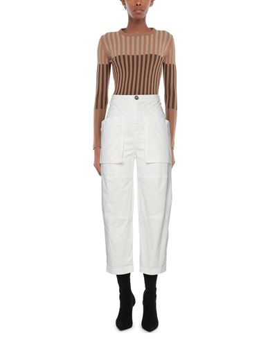 Woman Pants Ivory Size 6 Cotton, Elastane