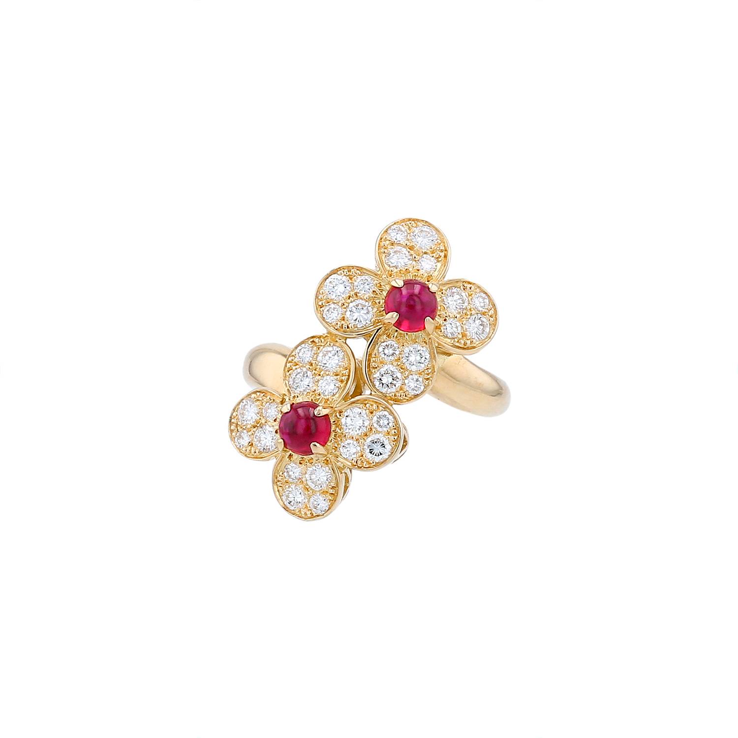 18kt yellow gold ruby and diamond ring
