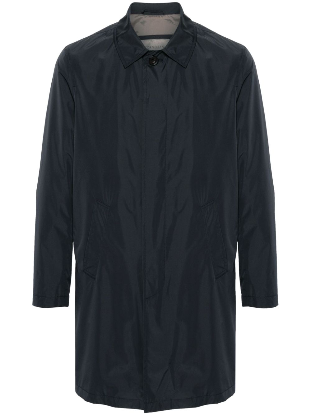 Spread-collar buttoned raincoat - Blue