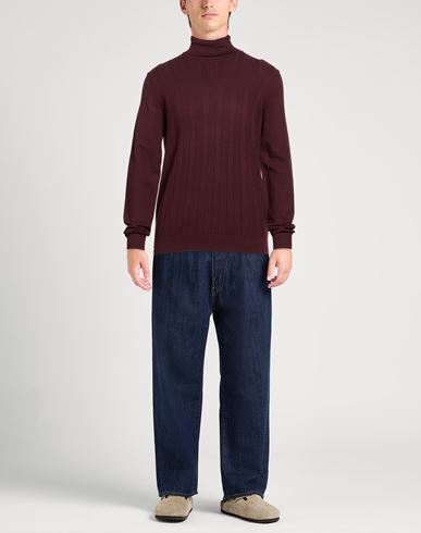 Man Turtleneck Burgundy Size XXL Viscose, Polyamide
